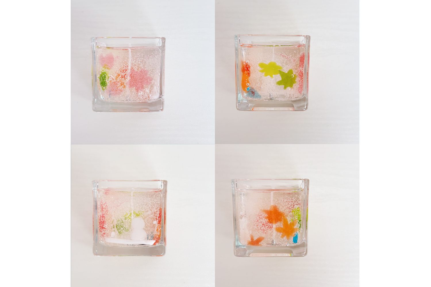 【色が変わる！】富士山キャンドルと四季の灯りセット（無香料）